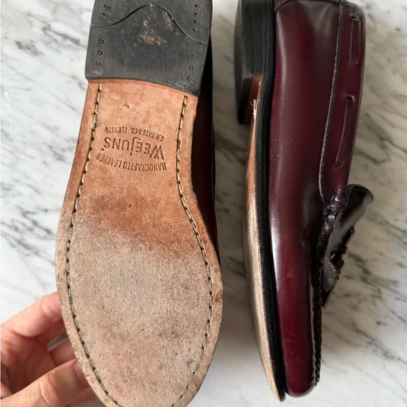 G.H. Bass & Co. Weejuns Women’s Leather Tassel Loafers in Burgundy Size 7.5 - Picture 4 of 5